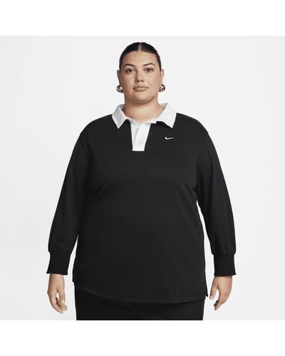 Nike Polo oversize a manica lunga sportswear essential - Nero
