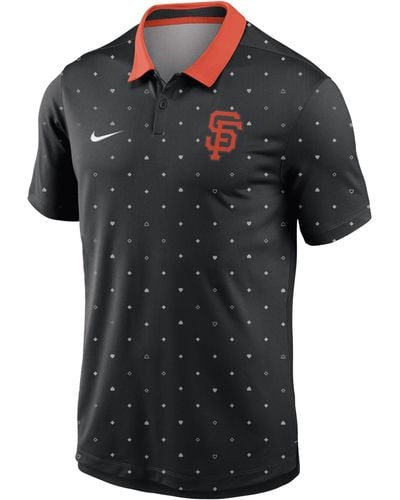 Nike San Francisco Giants Legacy Icon Vapor Dri-fit Mlb Polo - Black