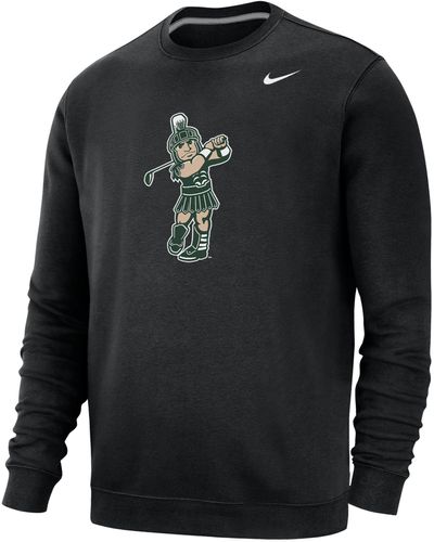 Nike Michigan State Club Fleece College Crew-neck Sweatshirt - Black