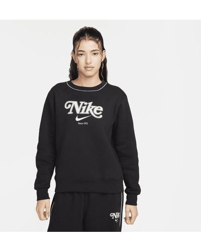 Nike Sportswear Fleece Crew-neck Sweatshirt Polyester - Black