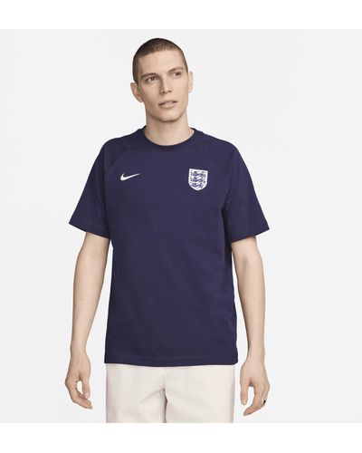 Nike England Travel Football Short-sleeve Top Cotton - Blue