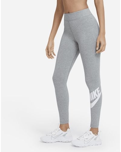 Nike Sportswear Essential legging Met Hoge Taille En Logo - Grijs
