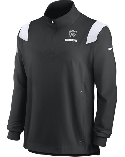 Nike Repel Coach (nfl Las Vegas Raiders) 1/4-zip Jacket - Black