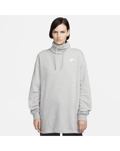 Nike Sportswear Club Fleece Oversized Mock-neck Sweatshirt - Gray