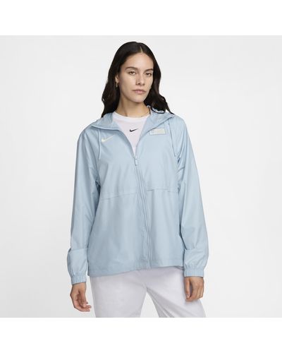 Nike Usmnt Essential Repel Soccer Woven Hooded Jacket - Blue