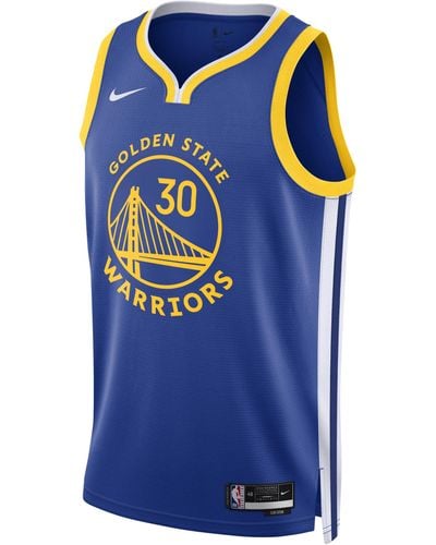Nike Golden State Warriors Icon Edition 2022/23 Dri-fit Nba Swingman Jersey 50% Recycled Polyester - Blue