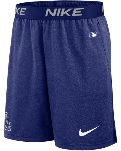 Nike Los Angeles Dodgers Authentic Collection Practice Dri-fit Mlb Shorts - Blue
