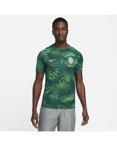 Nike Brazil Academy Pro Dri-fit Pre-match Soccer Top - Green