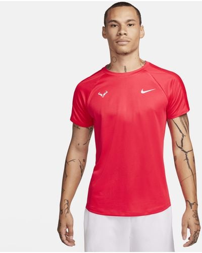 Nike Rafa Challenger Dri-fit Short-sleeve Tennis Top 50% Recycled Polyester - Red