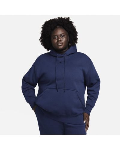 Nike Sportswear Phoenix Fleece Oversized Pullover Hoodie (plus Size) - Blue