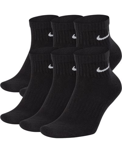 Nike 6 Pack Dri-fit Plus Quarter Socks - Black