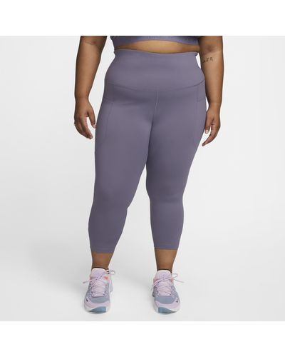 Nike One High-waisted 7/8 Leggings With Pockets (plus Size) - Purple