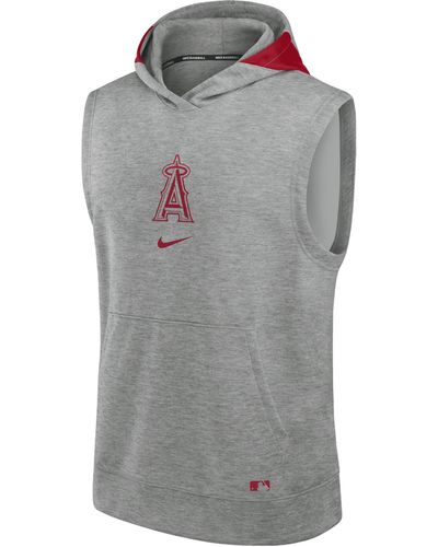 Nike Philadelphia Phillies Authentic Collection Early Work Men's Dri-fit Mlb Sleeveless Pullover Hoodie - Gray