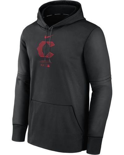 Nike Cincinnati Reds City Connect Practice Therma Mlb Pullover Hoodie - Black