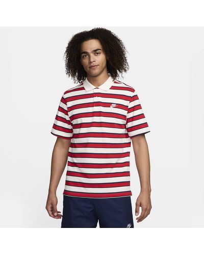 Nike Club Striped Polo - Red
