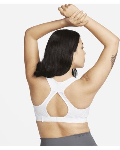 Nike Swoosh High-support Non-padded Adjustable Sports Bra - White