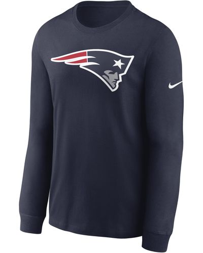 Men's Nike Red/Navy New England Patriots Fan Gear Colorblock Tri-Blend  T-Shirt