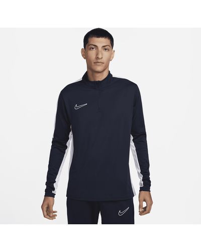 Nike Maglia da calcio dri-fit con zip a metà lunghezza academy - Blu