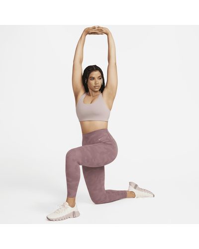 Nike Universa Medium-support High-waisted 7/8 Camo Leggings With Pockets - Purple