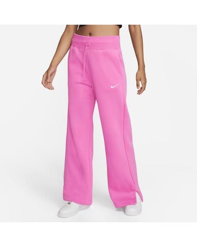Nike Sportswear Phoenix Fleece High-waisted Wide-leg Sweatpants - Pink