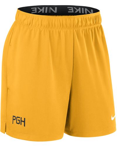 Nike Pittsburgh Pirates Authentic Collection City Connect Dri-fit Mlb Shorts - Yellow