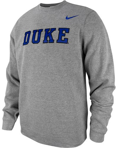 Nike Duke Club Fleece College Crew-neck Sweatshirt - Gray