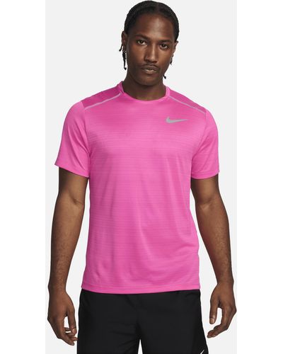 Nike Miler Short-sleeve Running Top Polyester - Pink