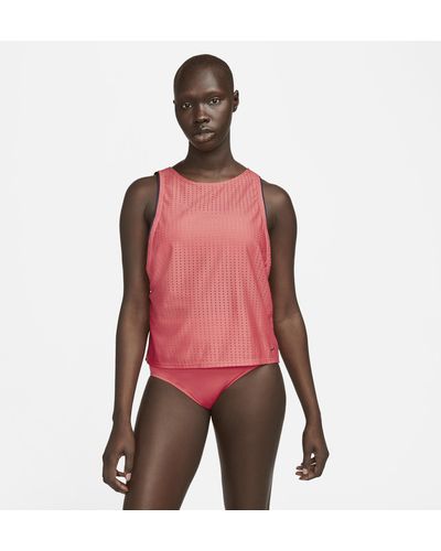 Nike Swim Convertible Layered Tankini Top - Pink