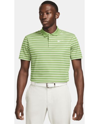 Nike Dri-fit Victory Striped Golf Polo - Yellow