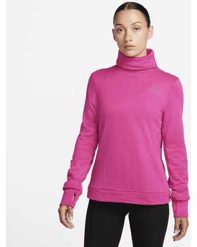 Nike Therma-fit Swift Turtleneck Running Top Polyester - Pink