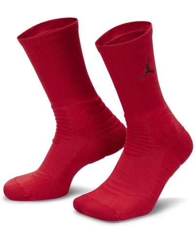 Nike Jordan Flight Crew Basketball Socks Polyester - Red