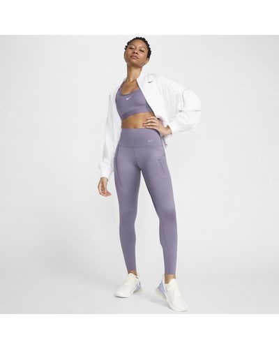 Nike Go Firm-support High-waisted Full-length leggings With Pockets Nylon - Blue