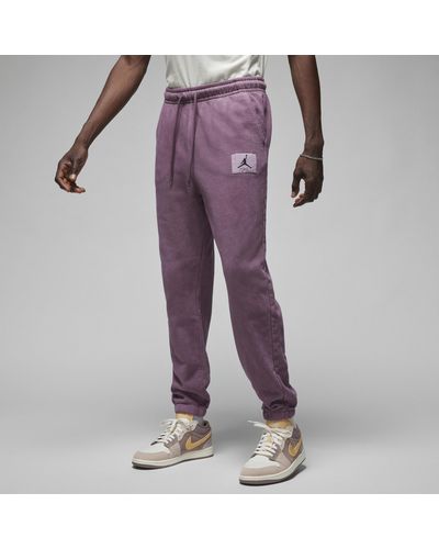 Nike Jordan Flight Fleece Tracksuit Bottoms Cotton - Purple
