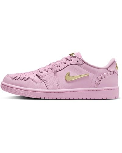 Nike Air Jordan 1 Low Method Of Make Shoes Leather - Pink