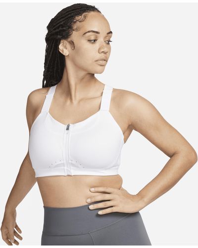 Nike Alpha High-support Padded Zip-front Sports Bra - White