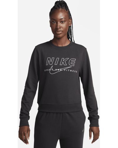 Nike Dri-fit One Crew-neck Graphic Sweatshirt - Black