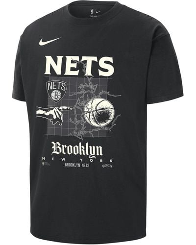 Nike T-shirt max90 brooklyn nets courtside nba - Nero