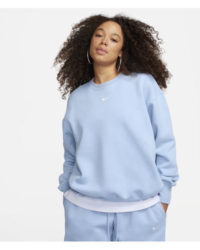 Nike Sportswear Phoenix Fleece Oversized Crew-neck Sweatshirt - Blue