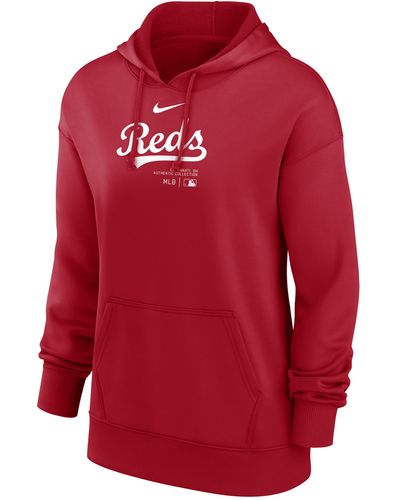 Nike Philadelphia Phillies Authentic Collection Practice Dri-fit Mlb Pullover Hoodie - Red