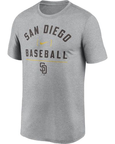 Nike San Diego Padres Arch Baseball Stack Dri-fit Mlb T-shirt - Gray