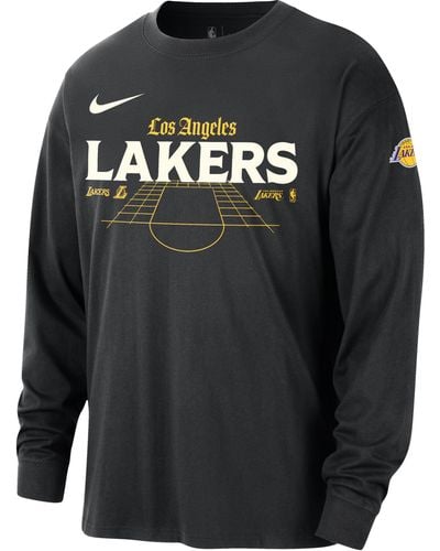 Nike Los Angeles Lakers Nba Long-sleeve Max90 T-shirt - Gray