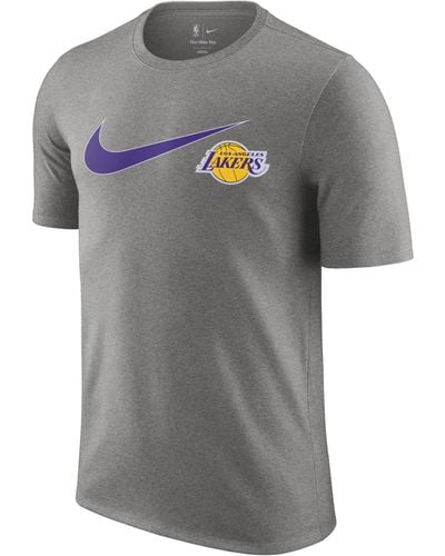 Nike Los Angeles Lakers Swoosh Essential Nba T-shirt - Gray