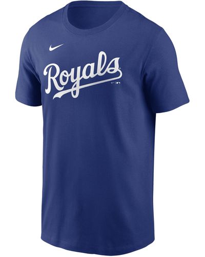 Nike Kansas City Royals Swoosh Wordmark T-shirt - Blue