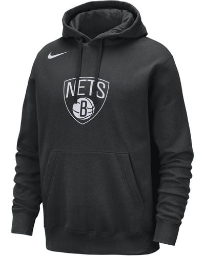 Nike Brooklyn Nets Club Nba Pullover Hoodie - Black