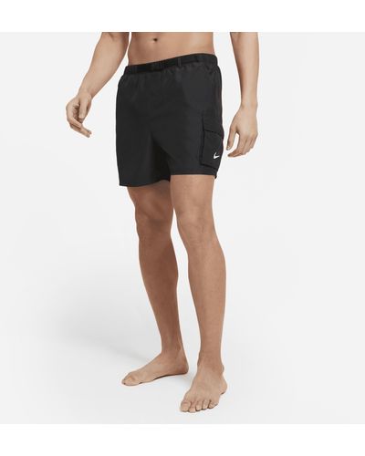 Nike 5" Belted Packable Swim Trunks - Black