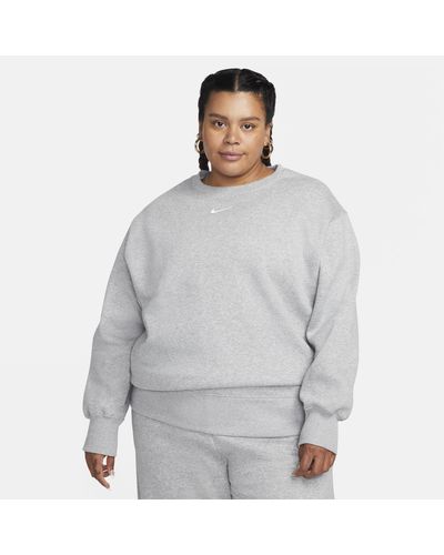 Nike Sportswear Phoenix Fleece Oversized Crew-neck Sweatshirt (plus Size) - Gray