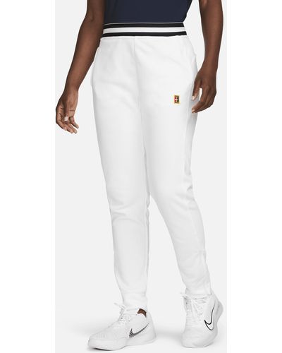 Nike Court Dri-fit Heritage French Terry Tennis Pants Polyester - White