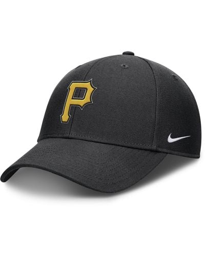 Nike Pittsburgh Pirates Evergreen Club Dri-fit Mlb Adjustable Hat - Black
