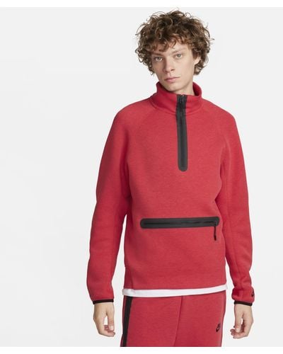 Nike Sportswear Tech Fleece 1/2-zip Sweatshirt - Red