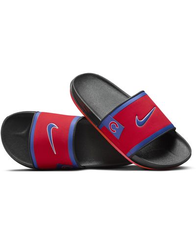 Red and gold sale nike slides